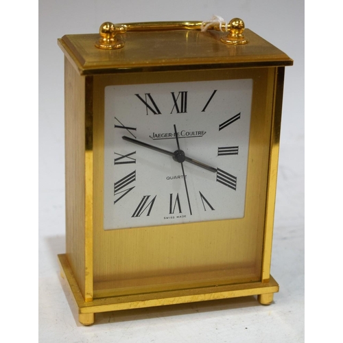 16 - A Jaeger Le Coultre brass cased clock