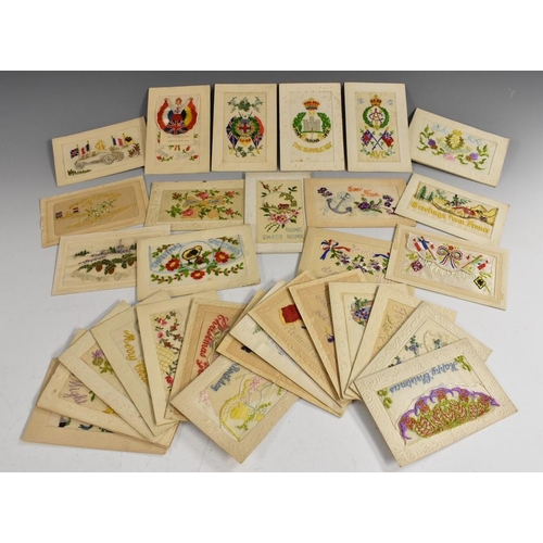 3075 - World War I - Ephemera - a collection of patriotic Great War embroidered postcards, mostly sent by t... 