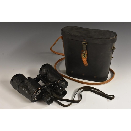 3092 - A pair of WWII Carl Zeiss Jena binoculars, with Nazi swastika, D.F. 7 x 50cm, cased