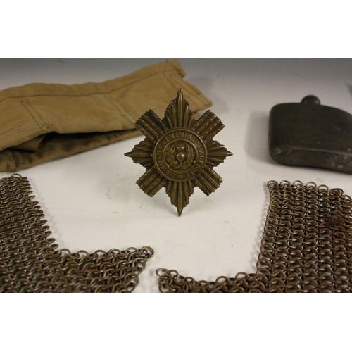 3100 - Militaria - a pair of chainmail epaulettes, probably Royal Armoured Corps, 20th century; a World War... 