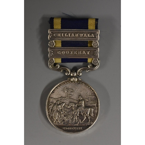 3112 - Medal, Queen Victoria, India, Punjab 1848-49, named to Chas Grace, 29th Foot, with two clasps: Chili... 