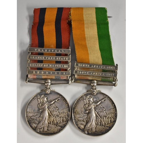 3116 - Medals,  King's South Africa Medal, awarded to  Lieut. W.A.K. Nicholson Canadian Scts., two clasps S... 