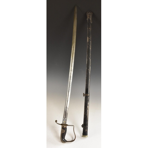 3268 - An unusual custom hilted British infantry officer's sword, by Phillips and Son, the 1845 pattern bla... 