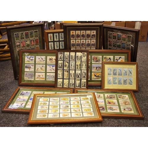 397 - Cigarette cards - framed Imperial Collection wild fowl; Vice Regal Smoking Mixture British Army; Cri... 