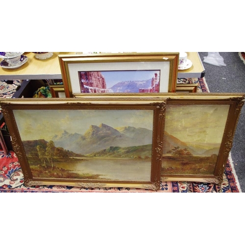 399 - Graham Williams (late 19th century) A Pair, Loch Landscapes signed, oils on board, 50cm x 75cm; thre... 