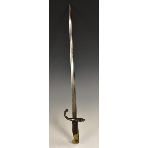 3272 - The Irish Troubles - a French Gras bayonet, dated 1877, modified in 1914 to fit the German Army Gew8... 