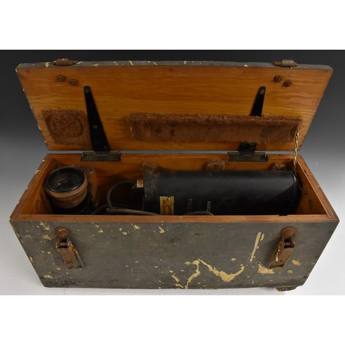 3275 - World War Military Issue W Ottway & Sons Ltd night signal light, the case inscribed Handle Like Eggs... 