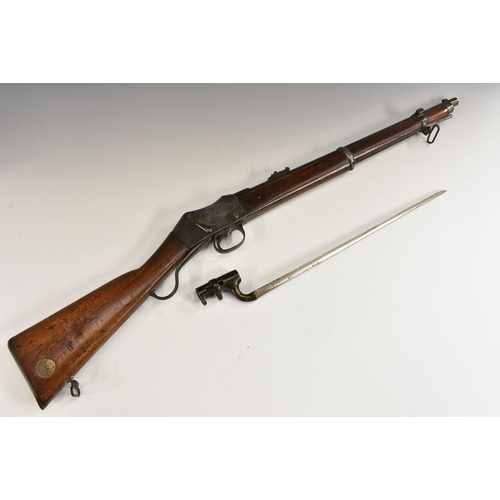 3276 - A Lee Enfield Martini-Henry carbine, 52.5cm sighted barrel, two bands, the lockplate marked VR Enfie... 