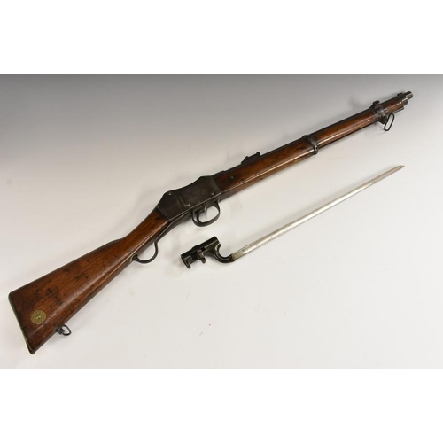 3277 - A Lee Enfield Martini-Henry carbine, 52.5cm sighted barrel, two bands, the lockplate marked 18**, II... 