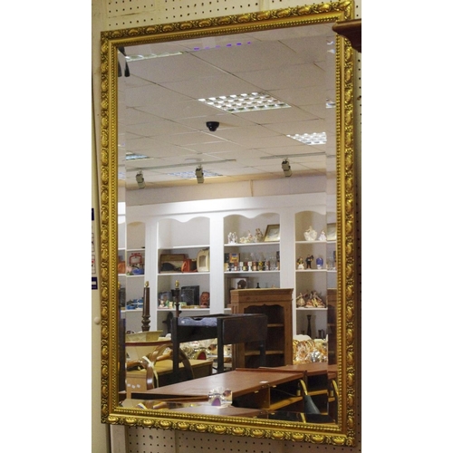 437 - Interior Design - a large contemporary gilt framed bevel edged mirror; an oil on canvas, Norfolk Est... 