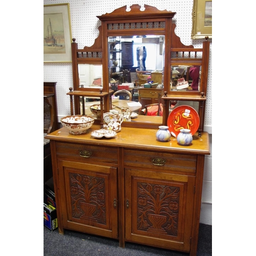 473 - A late Victorian mirror back sideboard, c1890