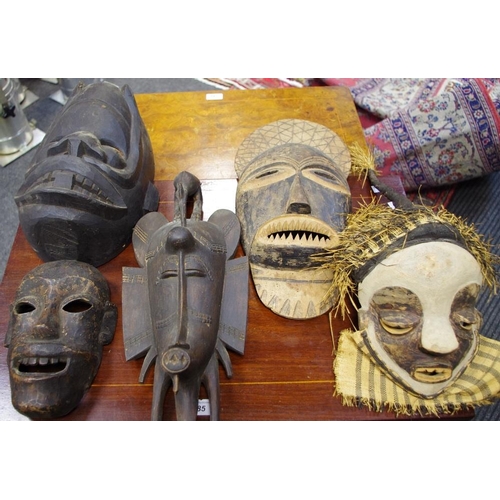 486 - Tribal Art - five African masks