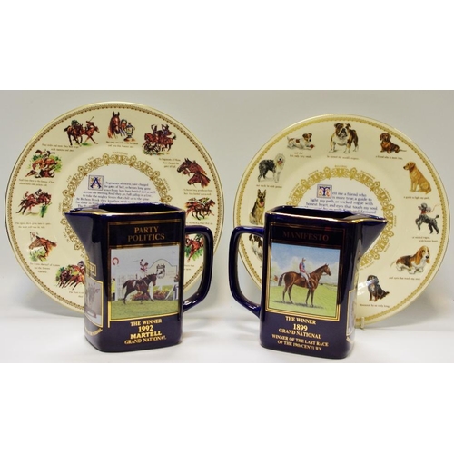 70 - Grand National jugs, 1992, 1999;  a similar plate;  etc