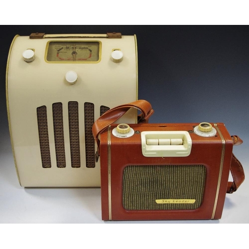 77 - An Ever Ready Model C portable tube valve radio, c.1940s; an Ever Ready Sky Leader transistor radio ... 