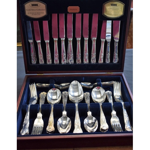 951 - A Viner's King's Royale pattern canteen, for eight (60 pieces plus extras), cased