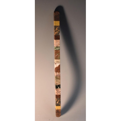 3091 - A 19th century specimen marble rule, composed of banded sections, 24.5cm long, c.1860