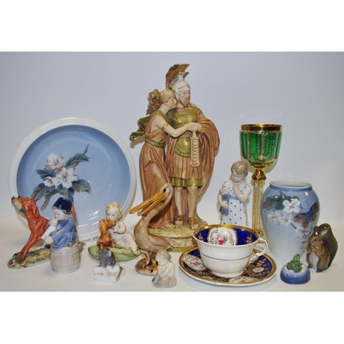 10A - Decorative Ceramics - various pieces of Royal Copenhagen including a baluster vase decorated with a ... 