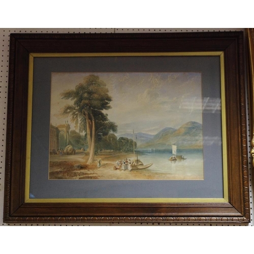 117 - Edwin Harris  Sussex Landscapes watercolour signed and framed;  Rocky River side watercolour;  Conti... 