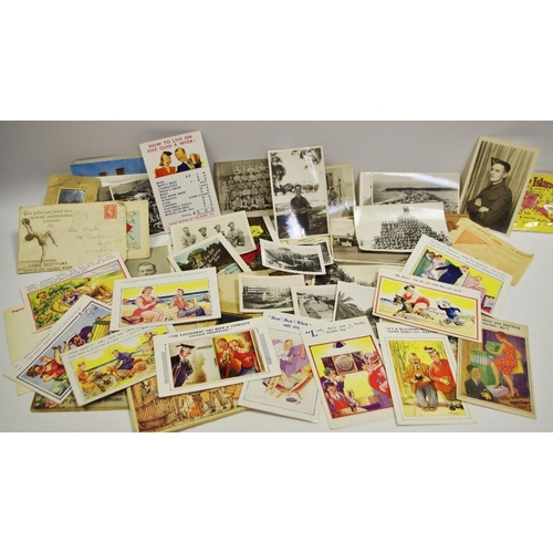 343 - Postcards - silks;  comical;  various