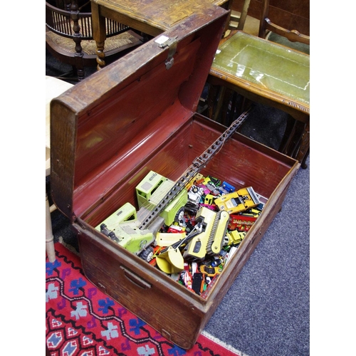 377 - A large quantity of Corgi, Dinky, Tonka and Matchbox cars in a large metal trunk