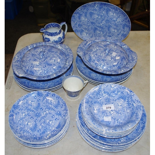 379 - A Wade 'Darwin' pattern dinner service comprising two tureens and covers; bowls; side plates; dinner... 