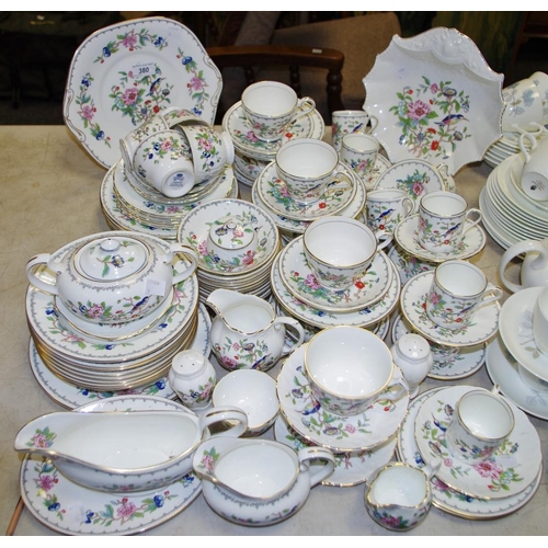 380 - Royal Crown Derby Derby Posies pattern part tea & coffee service comprising coffee pot, coffee/tea c... 