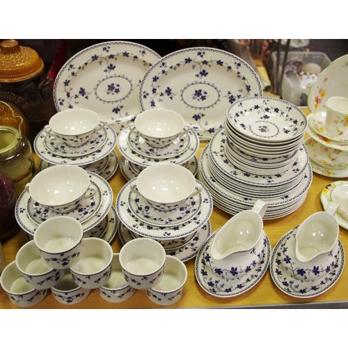 391A - Royal Doulton Yorktown dinnerware including dining plates, side plates, tea plates, soup bowl, gravy... 