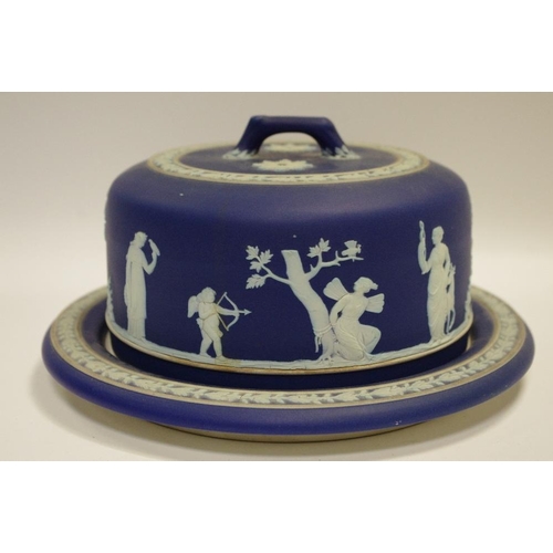 41 - A Wedgwood blue Jasperware cheese cloche