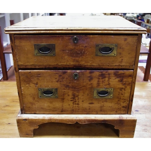 433 - A reclaimed pine two drawer chest