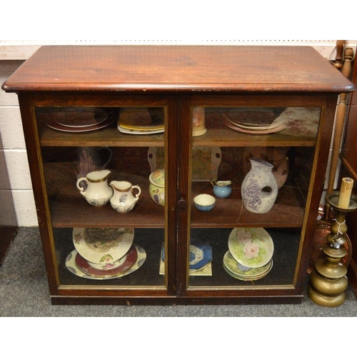 492 - A 19th century glazed side cabinet, converted from a chest of drawers, 98cm high, 104cm wide Provena... 