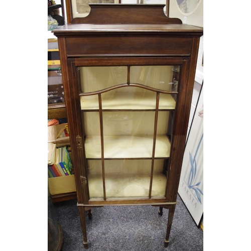 513 - An Edwardian mahogany display cabinet, spade feet, c.1905