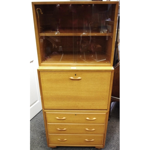 519 - A mid 20th century teak staples ladderax unit furniture cabinet