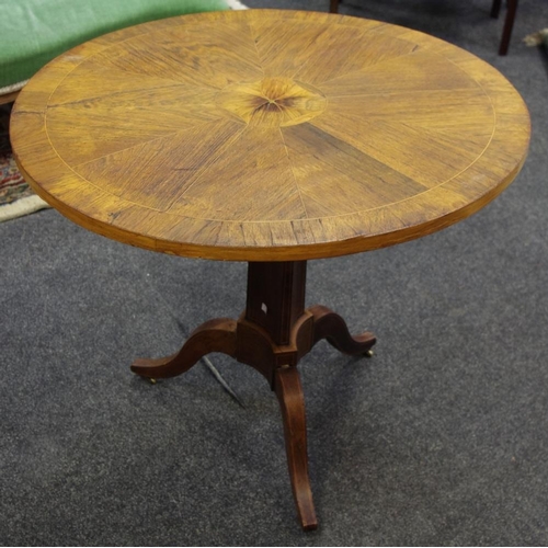 520 - A Regency tripod centre table, boxwood inlaid