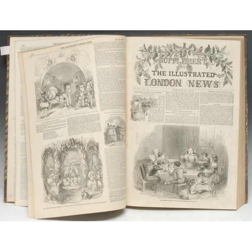 4237 - The London Illustrated News, various dates, 19th century, harlequin quarter calf and marbled boards,... 