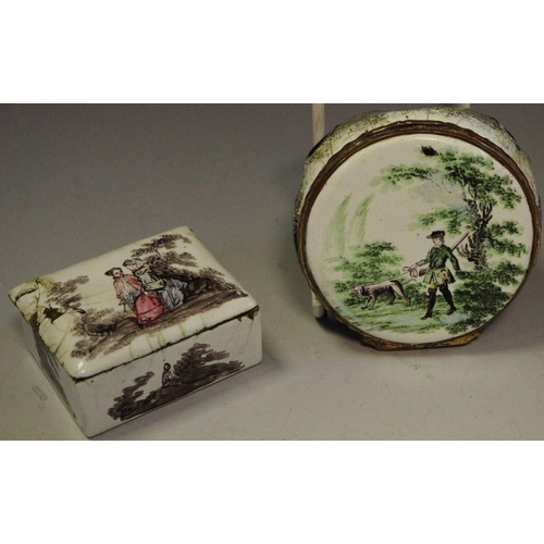 5 - An 18th century Continental enamel novelty snuff box, boldly modelled as a pug's head, the hinged co... 