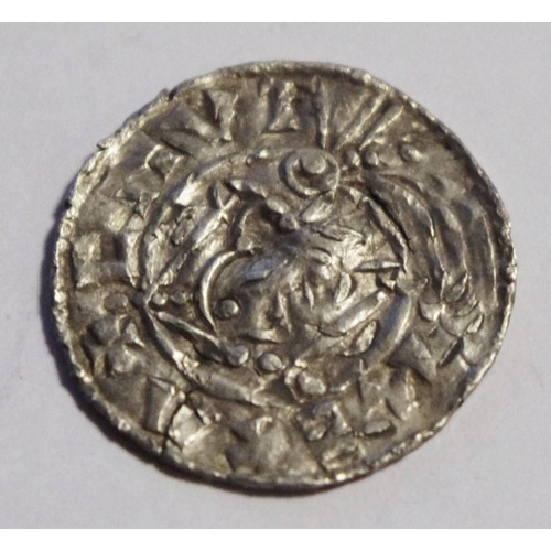 59A - Coin, UK, Viking: Cnut, silver penny, pointed helmet type, minted Aelstan/York, 18mm, 1.5g, GVF, Spi... 