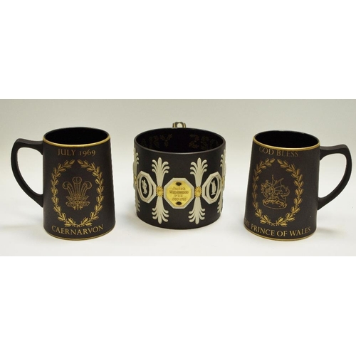 38 - A Wedgwood Basalt tri-colour porter mug, To celebrate the 250th anniversary of the birth of Josiah W... 