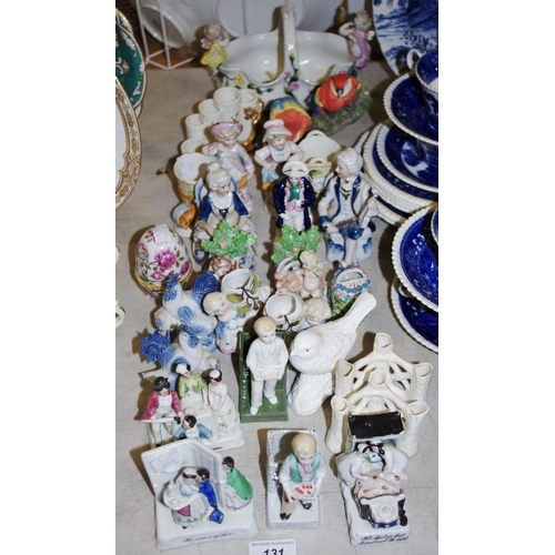 46 - Continental Figures - German fairings;  German spill vases;  Worcester spill vases;  etc