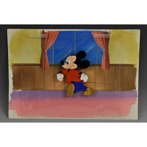 3004 - A Walt Disney Mickey Mouse film cell animation cellophane/watercolour, top cellophane sheet of Micke... 