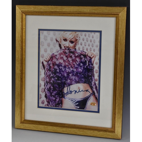 3034 - An autographed photographic image of Madonna, with Hamilton Bland certificate of authenticity, image... 