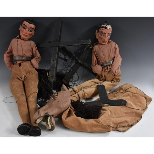 3105 - Phyllis Knight-Jones (1933-2009) a hand made three section marionette puppet Pantomime Horse, two ma... 