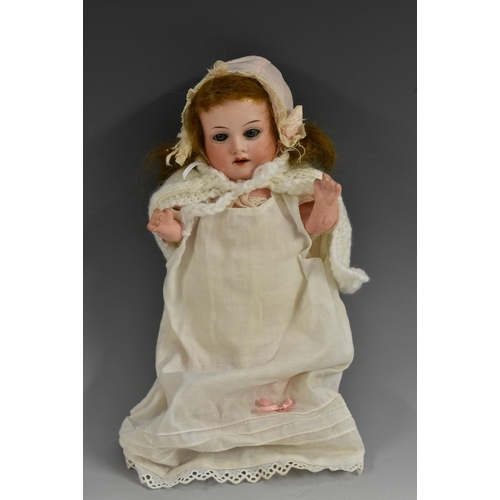 3120 - Armand Marseille - a 390 bisque head miniature baby doll, sleeping blue eyes,open mouth with teeth, ... 