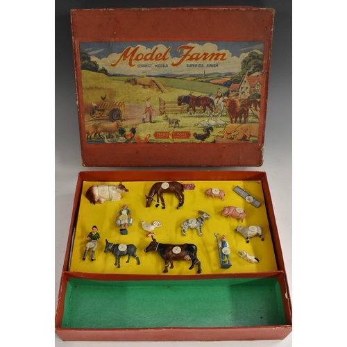 3141 - Crescent Toys - a Shop Display Model Farm boxed set, inc Ram, Horse, cow, donkey, pigs, sheep, roost... 