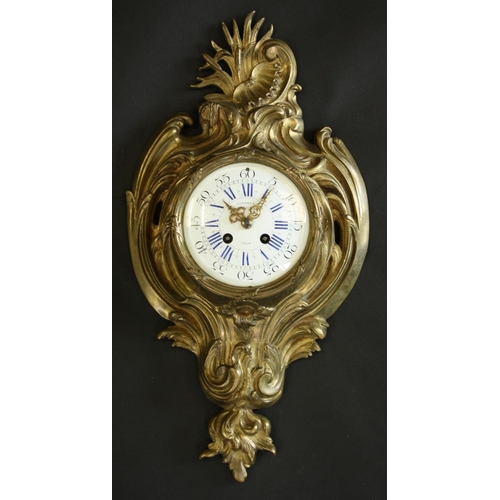 1512 - A Louis XV design cartouche-form cartel clock, the dial inscribed L. Charvet Aine & Cie, Her de la V... 