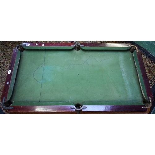 1515 - An early 20th century table top snooker table, slate bed, EJ Riley, 72cm x 132.5cm