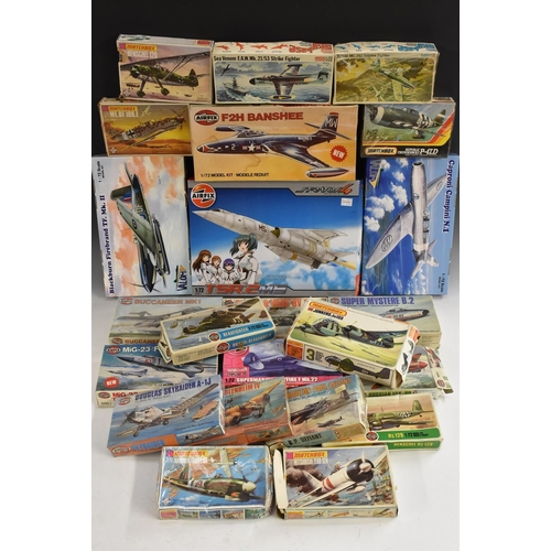 3168 - Model Kits - 1:72 scale unmade model aircraft inc Airfix TSR Stratos 4 M5;  F2H Banshee, Buccaneer, ... 