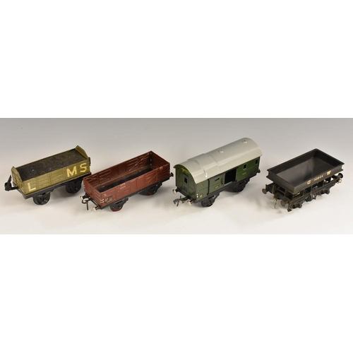 3217 - O Gauge Rolling Stock - a Bing German tinplate LMS coal wagon;  Fleischmann 45575 wagon,  401 guards... 