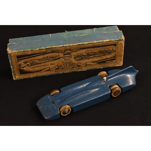 3242 - A 1930s W Britains lead 1400 Bluebird Land Speed Record Car, the two section lead toy car with separ... 