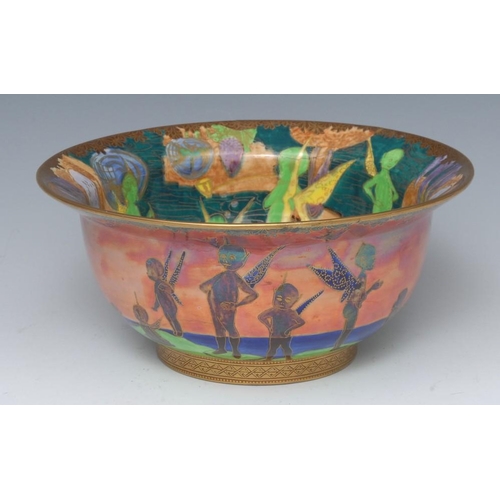 349 - A Wedgwood Fairyland Lustre bowl, designed by Daisy Makeig-Jones, printed and painted in coloured en... 