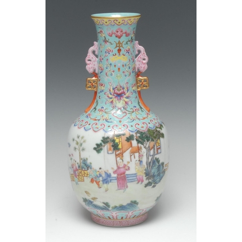 439 - A Chinese Republican period ovoid vase, finely painted and enamelled in polychrome with children at ... 